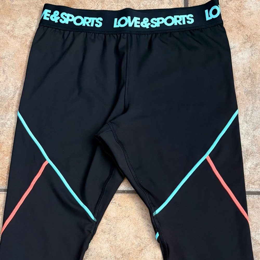 Love & Sports Black Leggings Size Large Full Length Activewear Pants - Picture 6 of 10